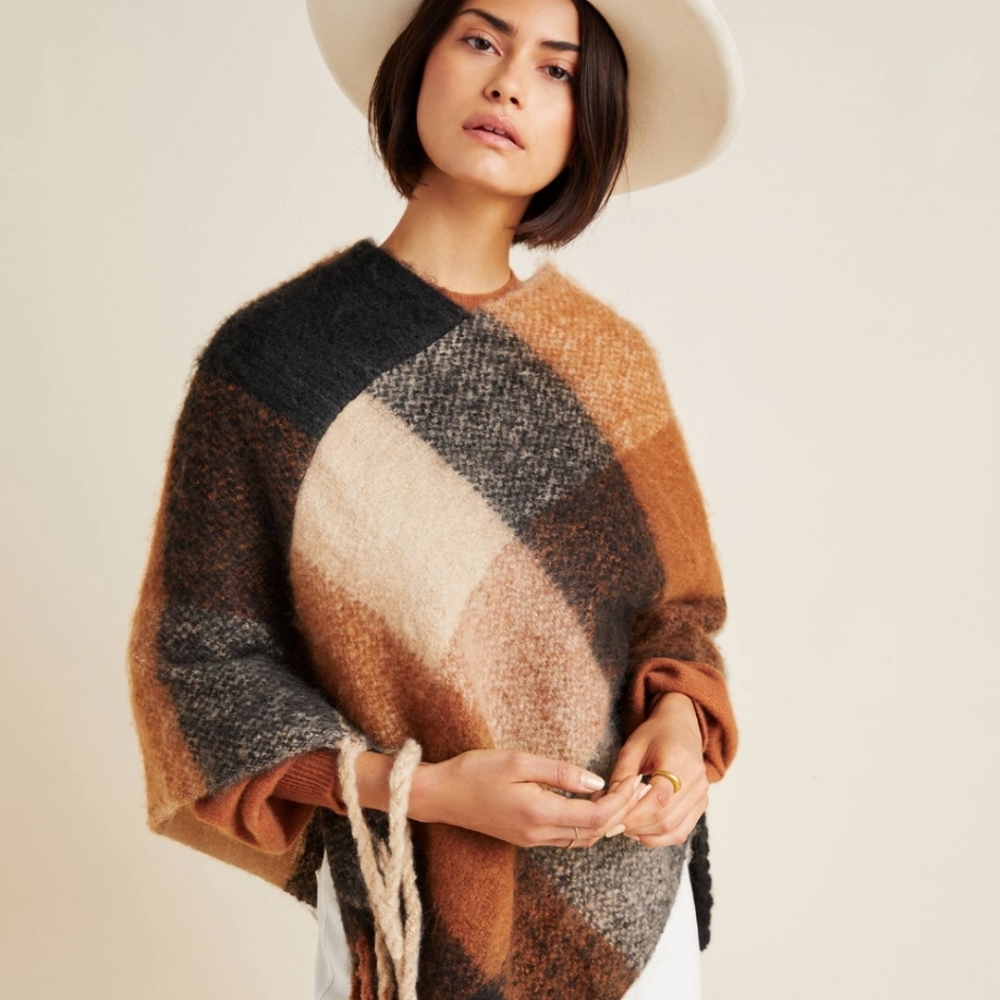 Mattie Plaid Poncho *Price Firm*
